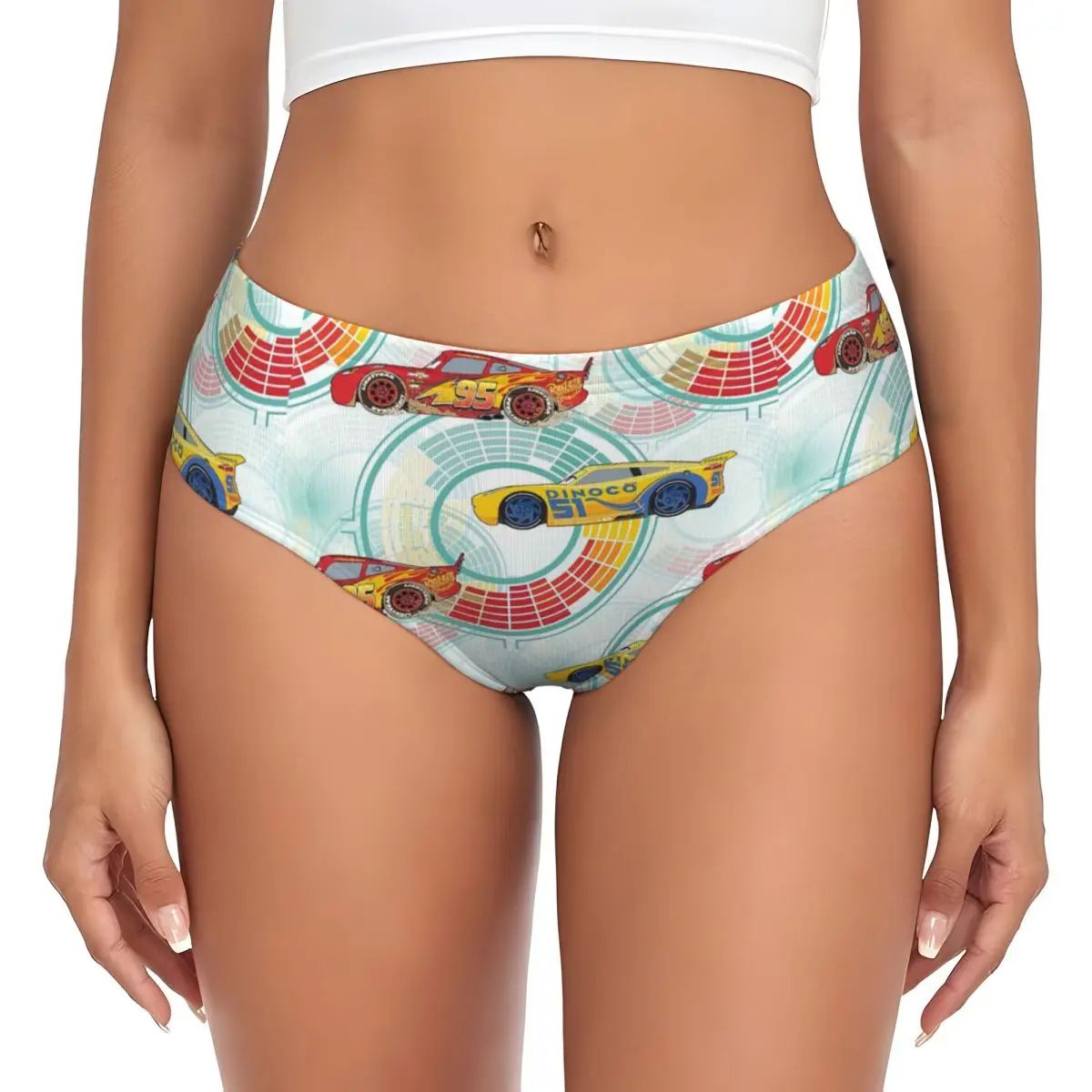 مخصص المرأة البرق ماكوين سيارات نمط سراويل تنفس ملخصات الملابس الداخلية