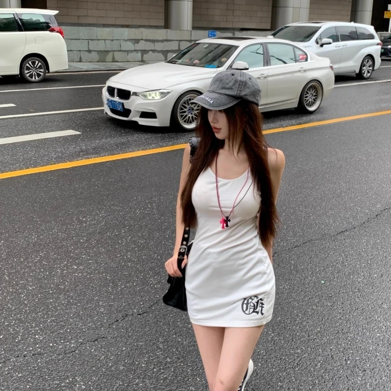 2025 coreano nuevo Y2K ropa de mujer chaleco ajustado verano impreso chaleco sin mangas K moda chica caliente Casual Top