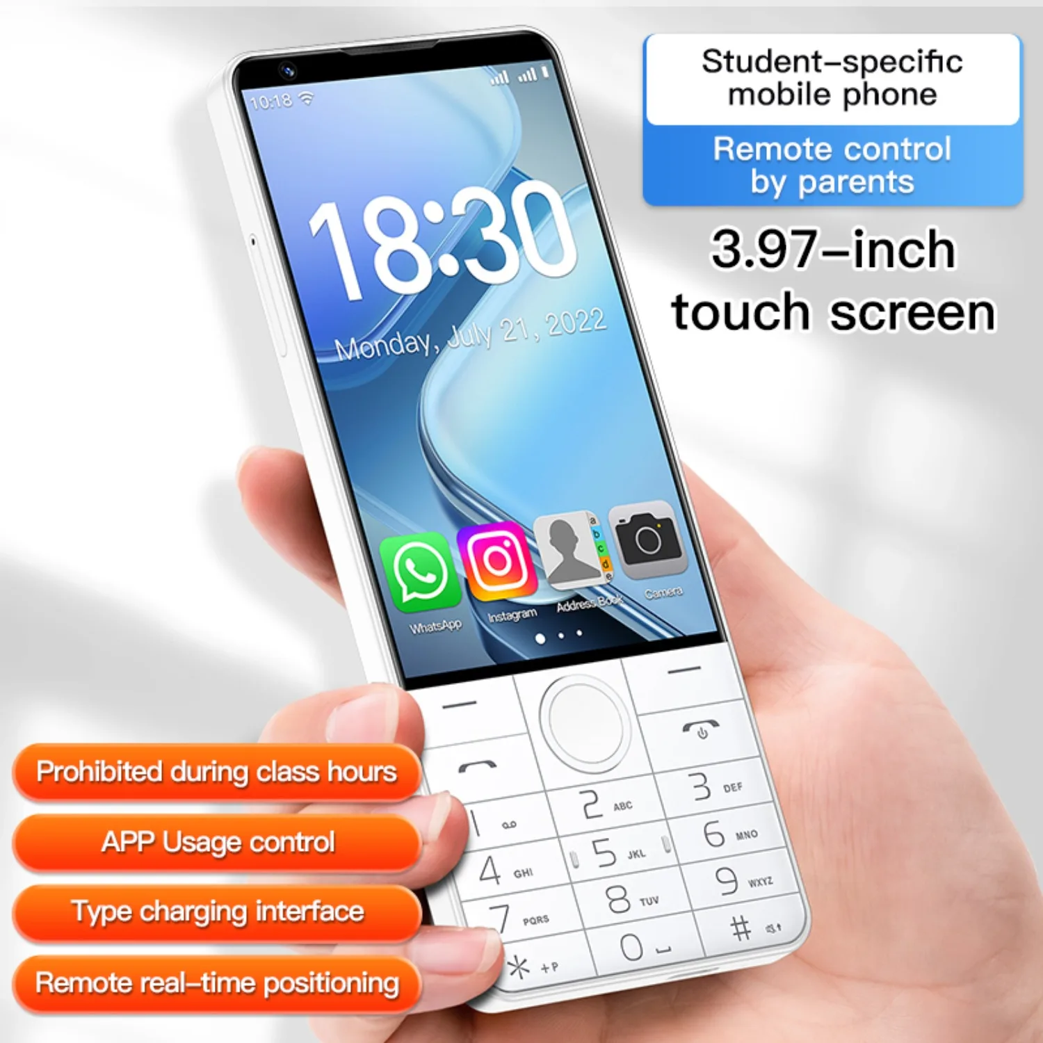 UNIWA DOOV R70 Pro 4G Smart Keyboard Mobile Phone 4inch 6GB 128GB Touch Screen WiFi & Whatsapp Android14 2600mAh Durable Battery