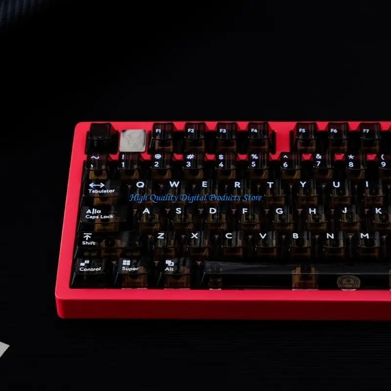 U2JE 114Keys Full Set Customized PC Full Transparents Keycap Backlits KeyCaps for Gamer