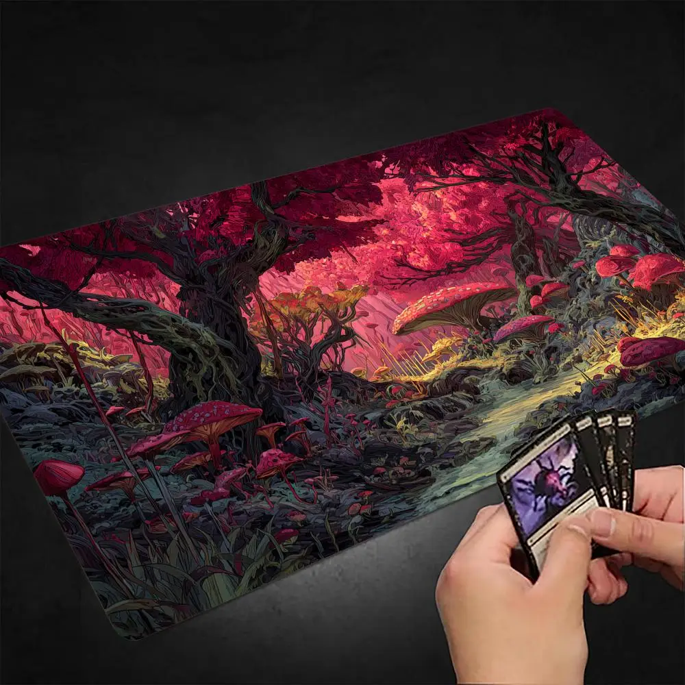 

Red Giant Tree Forest MTG Playmat Magic Card Battle Mat Non-Slip Durable Commander playmat Board Game Mat for TCG HD printing
