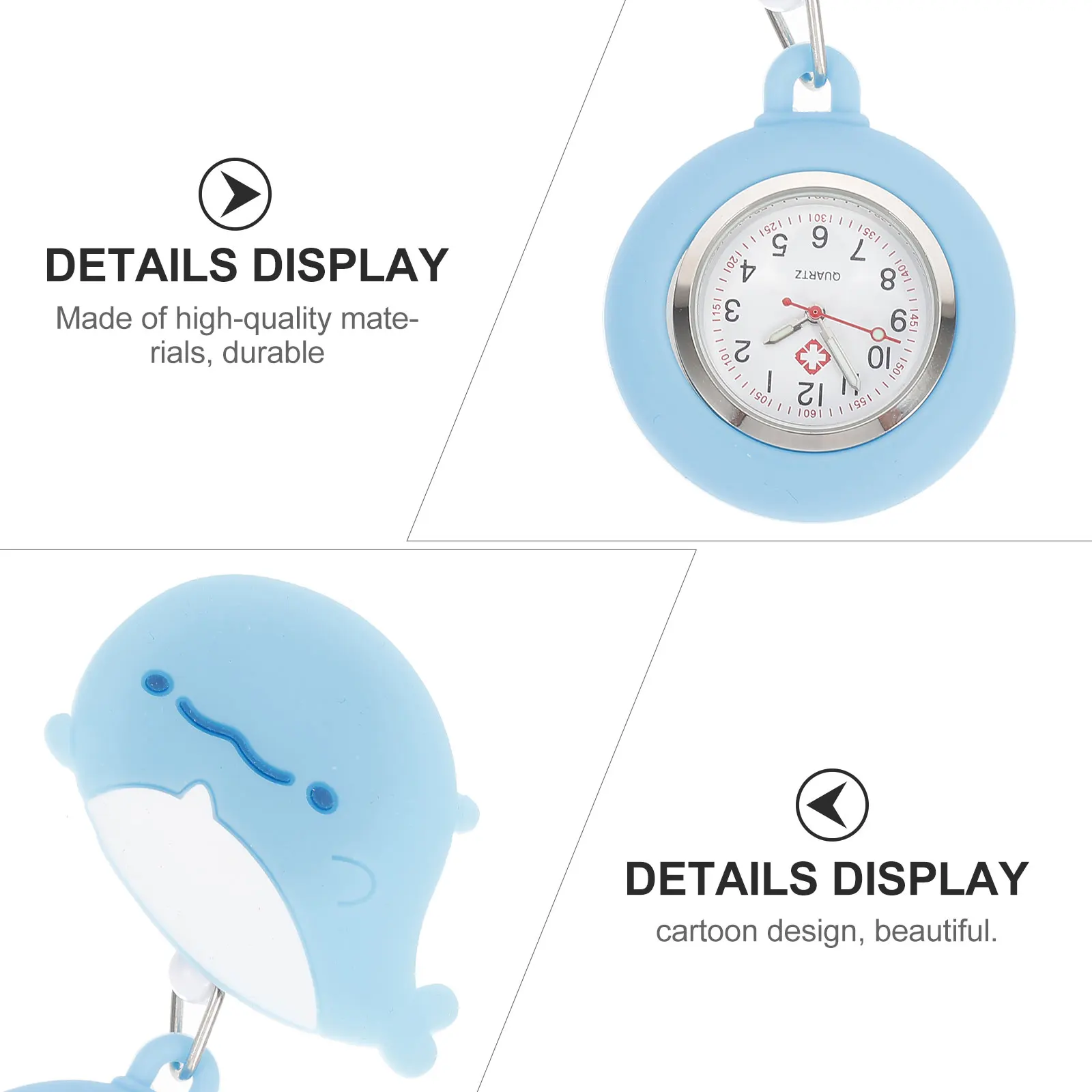 

Nurse Retractable Watch Women Pocket Hanging Badge Watches Night Glow Fob Durable Silicone Stainless Steel Large Dial Clear Time