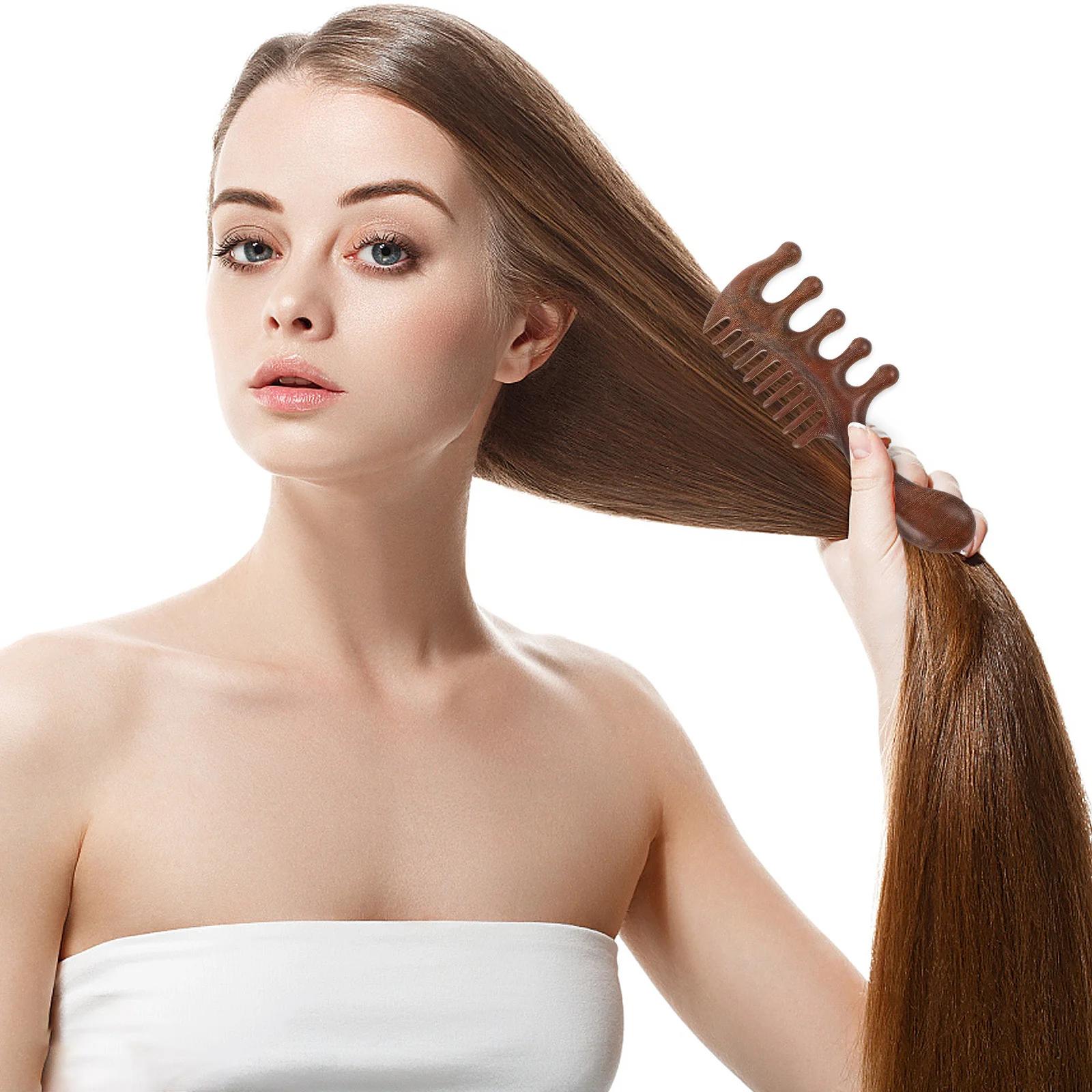 

Universal Massage Comb Golden Sandalwood Material Versatile Functionality Ideal Full Body Massages Durable