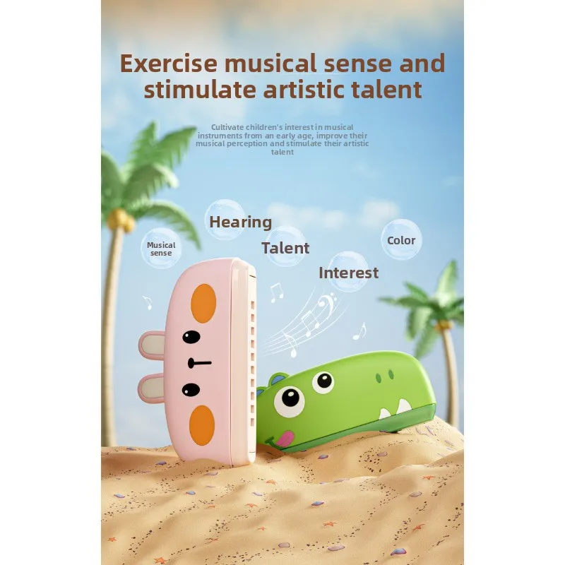 32 buracos caixa dinossauro gaita tubarão boca órgão instrumento musical educação precoce inteligência brinquedos iniciante crianças presente