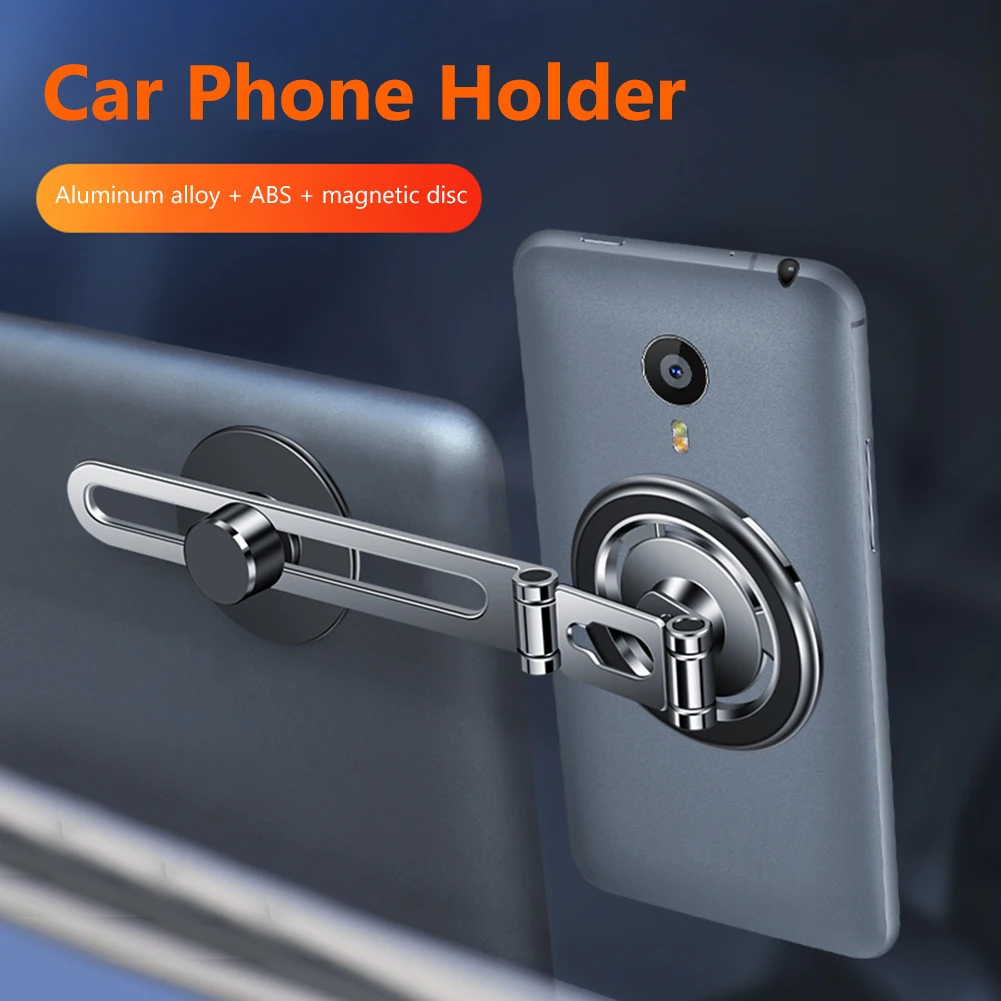 Invisible Magnetic Car Phone Mount Adjustable Foldable Telescopic Screen Side Holder 360 Degree Rotating for TESLA Model 3/Y/X/S