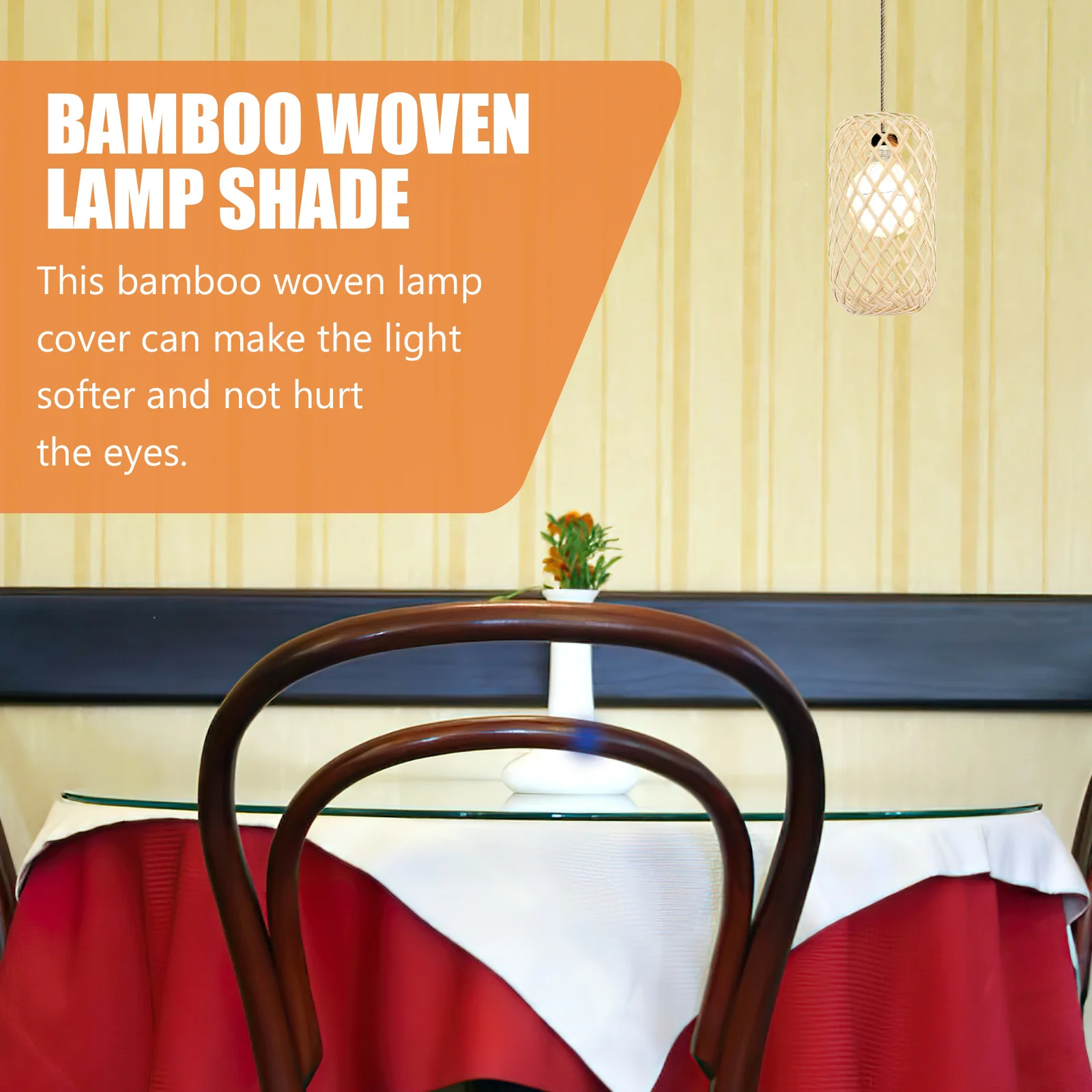 

Bamboo Lampshade Weaving Design Simple Structure Soften Light Ceiling Light Hanging Lamp Cover Small Lampshades for Home