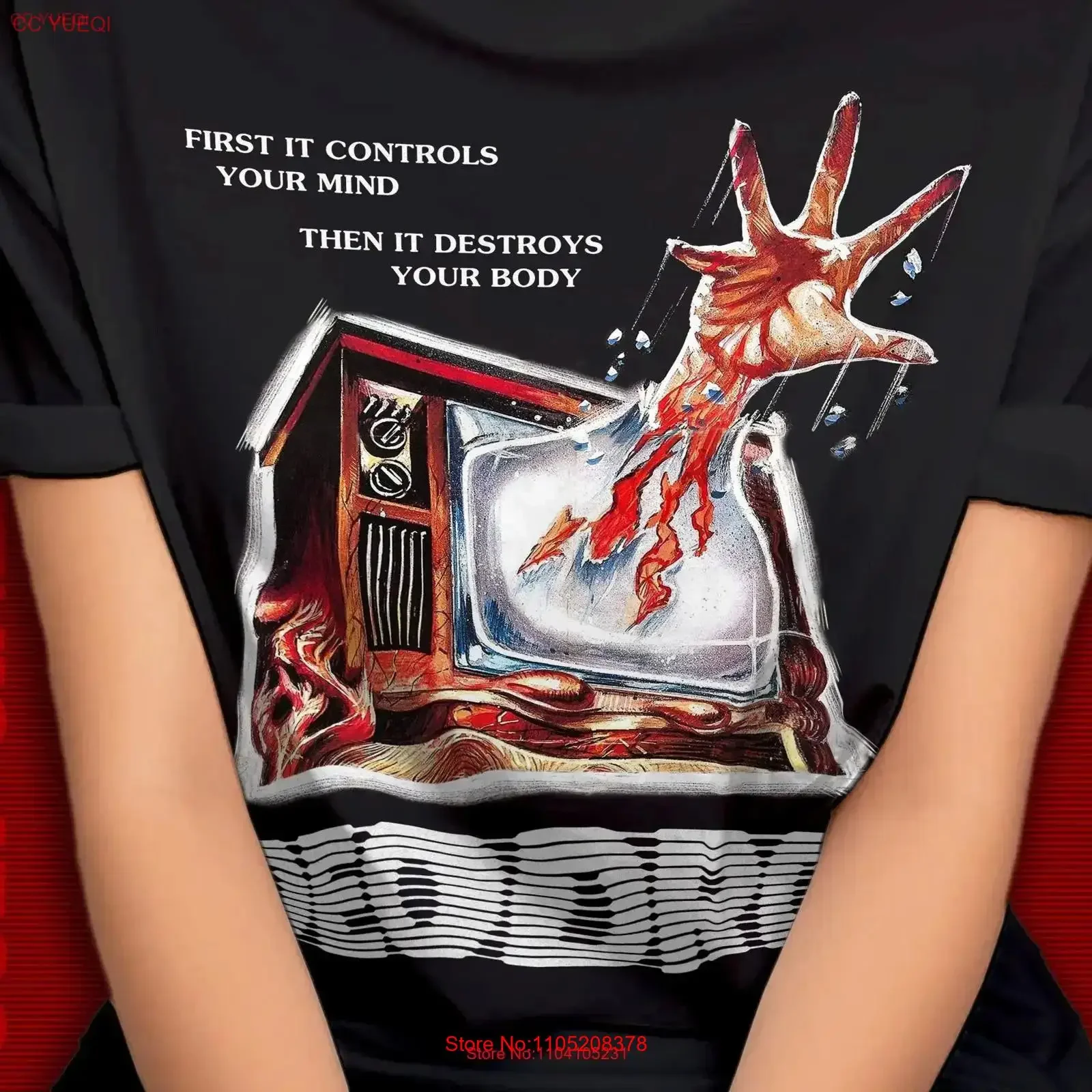 Videodrome David Cronenberg T Shirt Vintage Gregg Araki Danzig Klaus Kinski Civic TV Prop Sonatine Video Drome vintage Washed