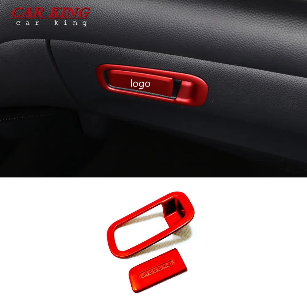 

For Honda Accord 10th 2018-2021 ABS Matte/Red LHD Car Glove Box Handle Cover Co-pilot Storage Drawer Handle Cover Accessories