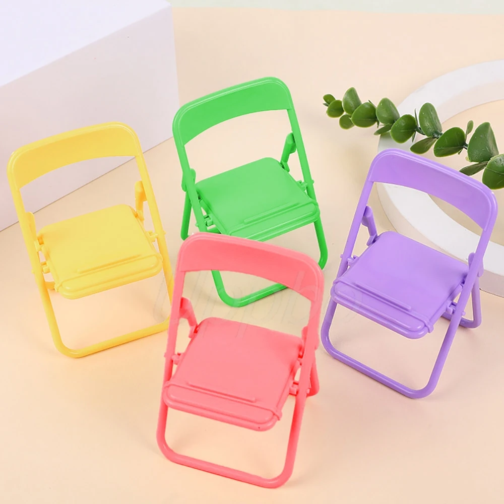 Candy Color Mini Chair Phone Holder Foldable Multi-angle Adjustable Desktop Stand Cute Creative Decor Portable phone Bracket