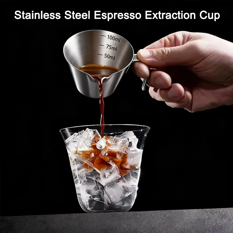 

Espresso Extraction Cup Stainless Steel with Scale Thickened Exquisite Ounce Coffee Cup Home Kitchen Barista Accessories Tools
