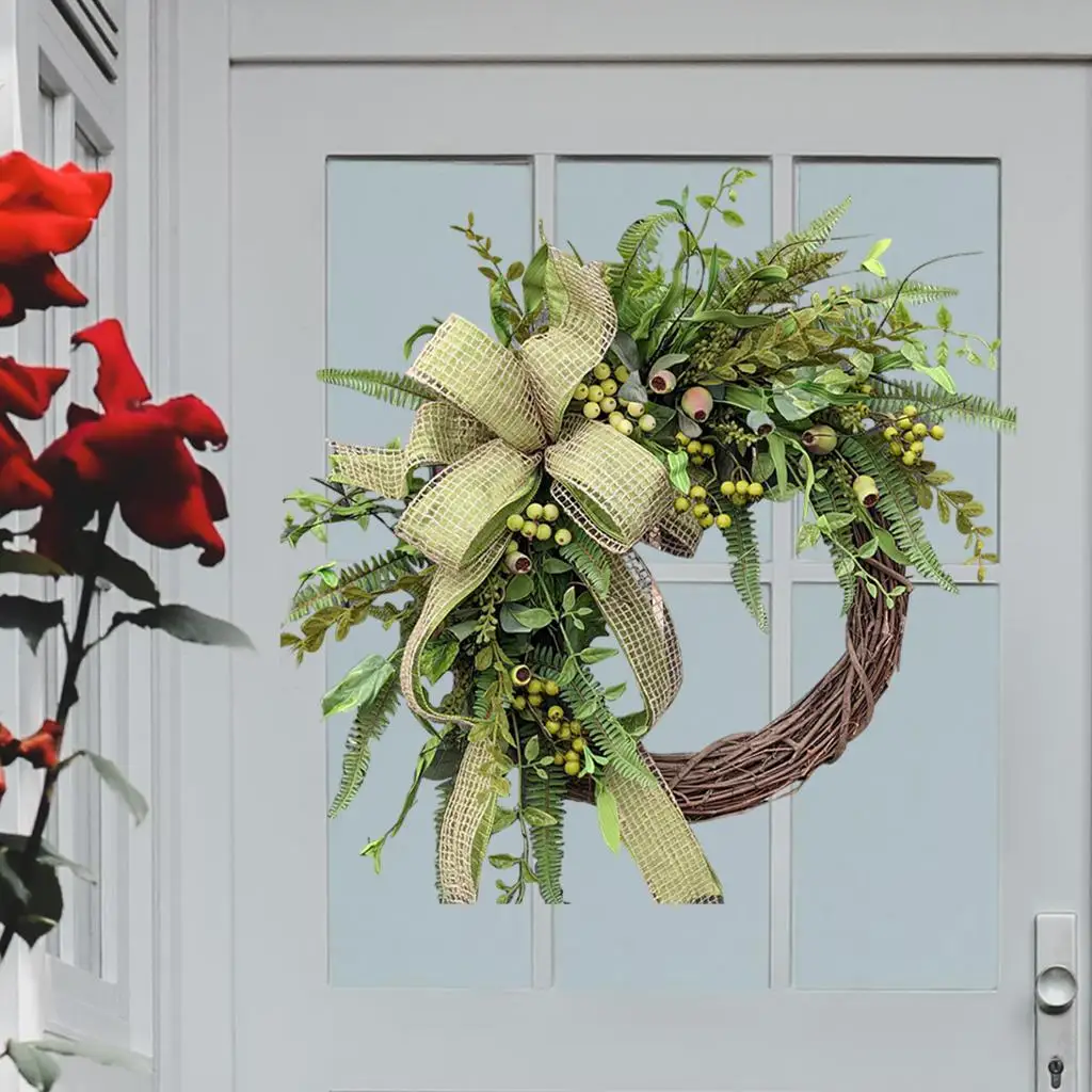

Artificial Flower Wreath Front Door Garland Pod Thanksgiving Wall Window