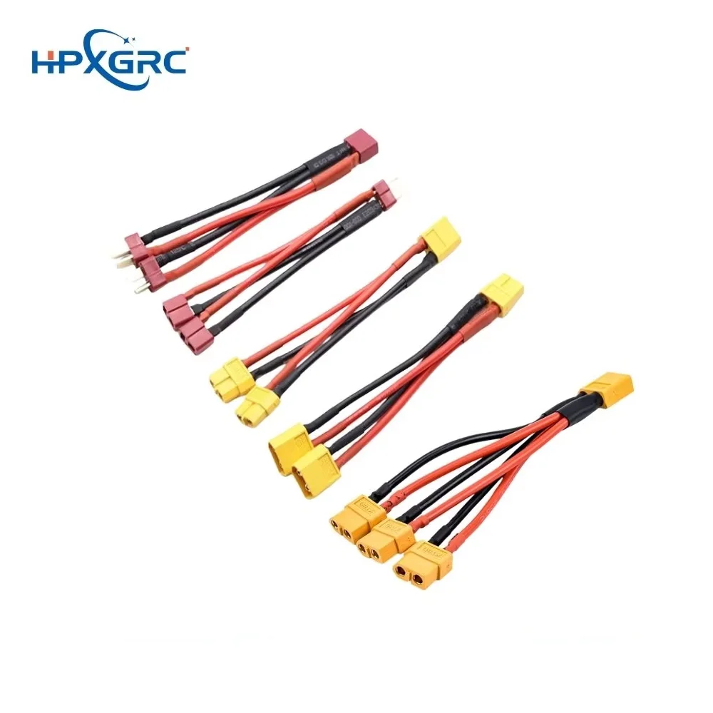 HPXGRC XT60 Plug T Plug parallel 100mm 14Awg high temperature resistant super soft silicone wire model airplane battery