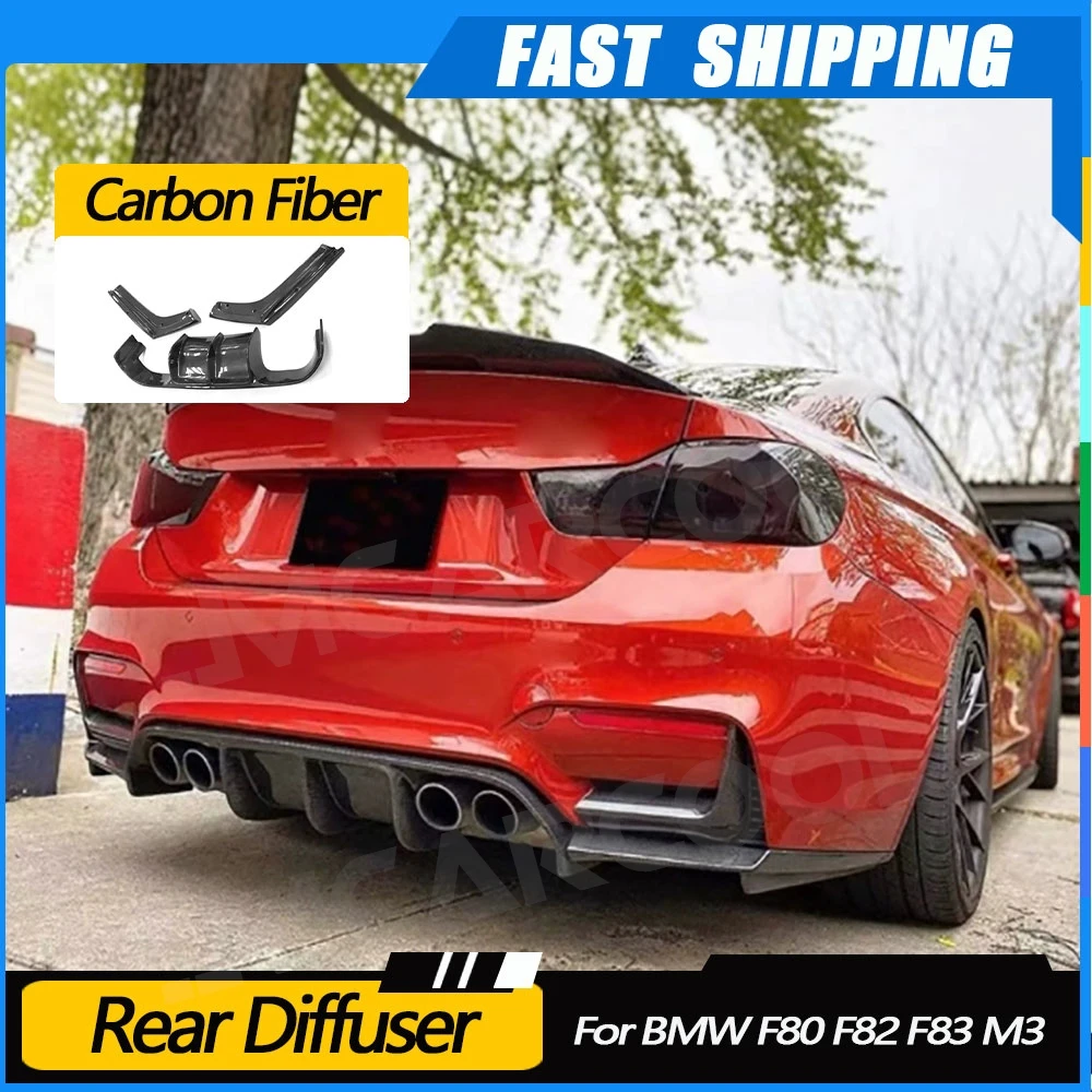 

JMCARCOOL Carbon Fiber Material Car Rear Bumper Lip Spoiler Diffuser For BMW F80 M3 F82 M4 2014-2019