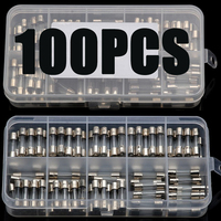 100PCS 5x20mm Quick Blow Glass Tube Fuses 250V 0.2A 0.5A 1A 2A 3A 5A 8A 10A 15A 20A Assorted Kits Fast-blow Glass Fuses Sets