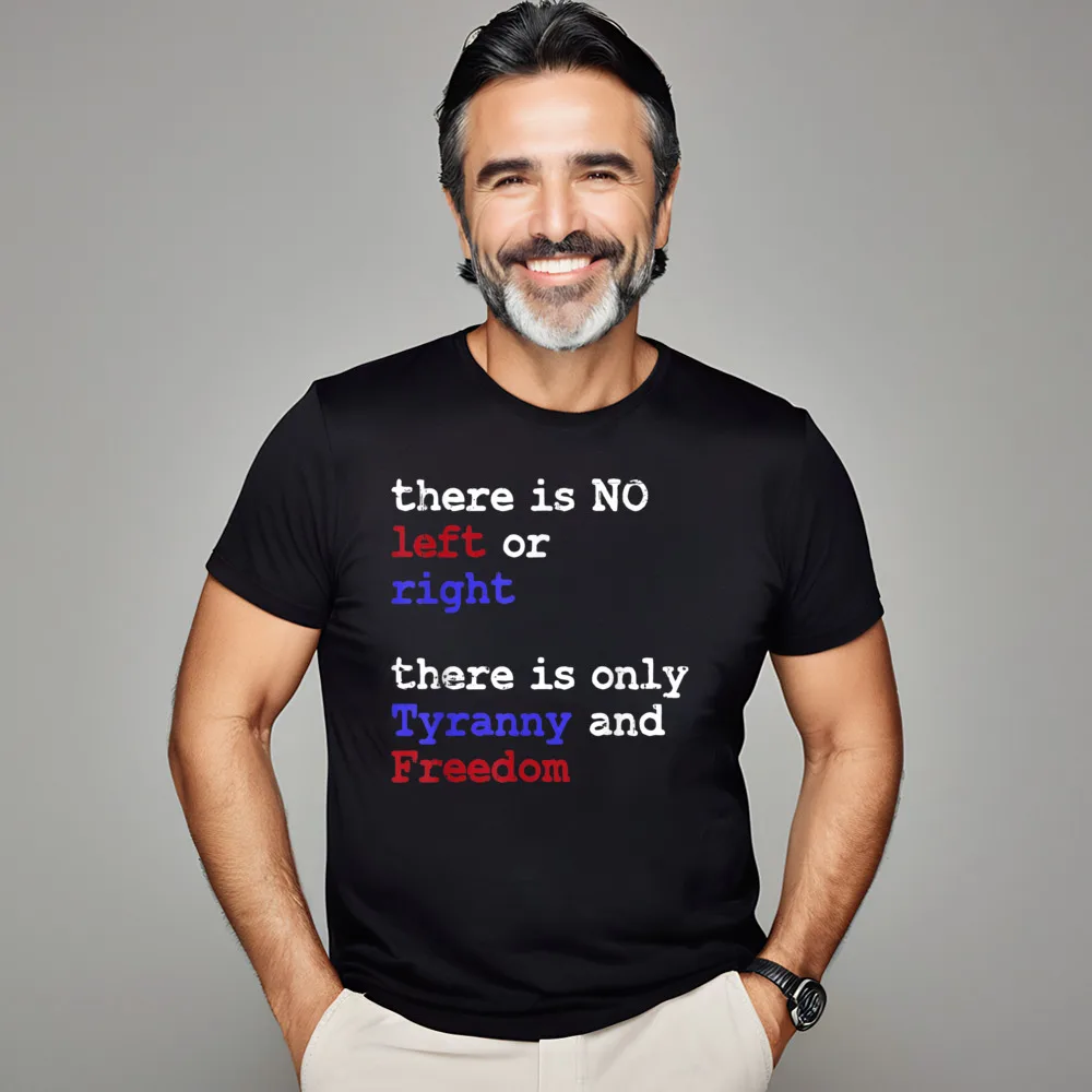 PrintGraphic Short Sleeve Tops & Tees Father Day Cute Crew Neck All Cotton T-Shirt Mens T Shirt Libertarian - Only Tyranny And