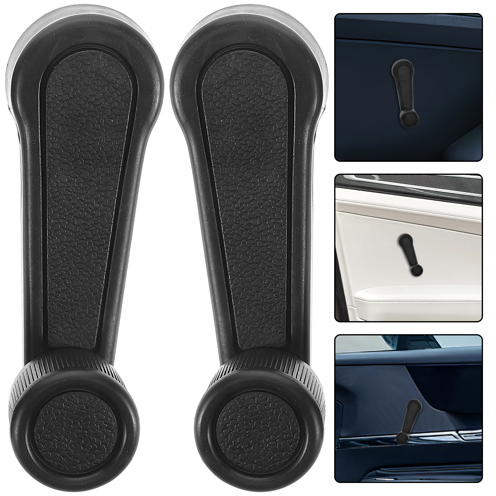 

2pcs Car Handle Black Replacement For Front Rear Window Operator Crank Grip Handle Durable Vehicle Window Crank Car Parts