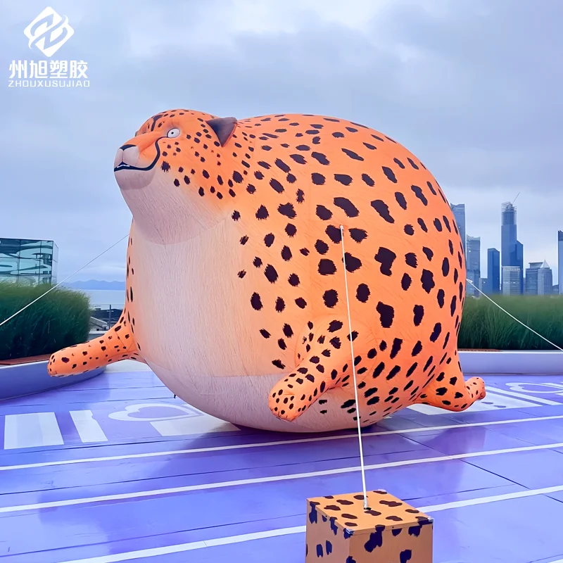 

Индивидуальная надувная расширенная воздушная модель животного - светящаяся мультяшная модель леопарда, декоративная опора для зоопарка, мероприятий в торговом центре на открытом воздухе