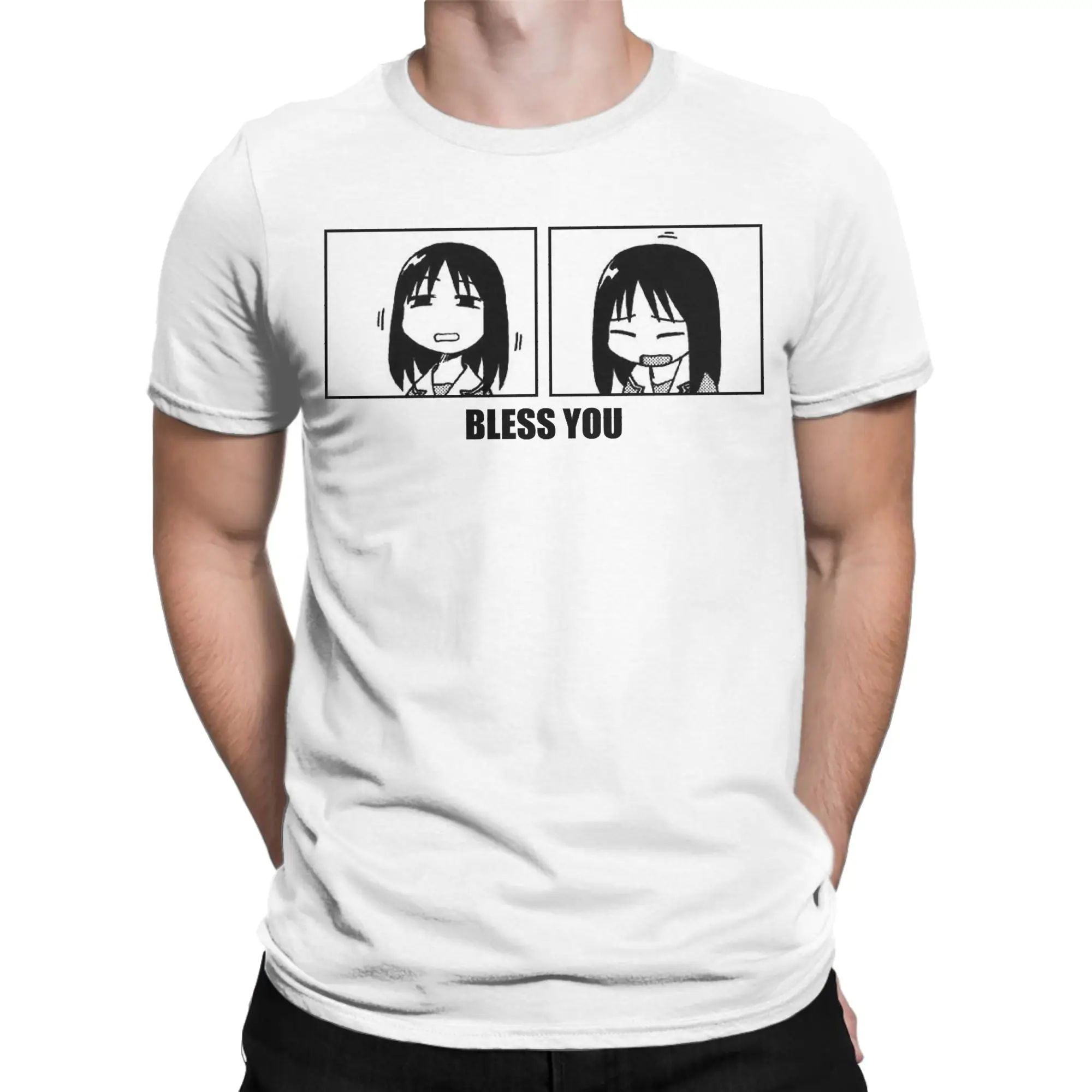 Men Osaka Azumanga Daioh Sneeze Bless You T Shirts  Cotton Tops Fashion Short Sleeve Round Collar Tee Shirt Summer T-Shirts