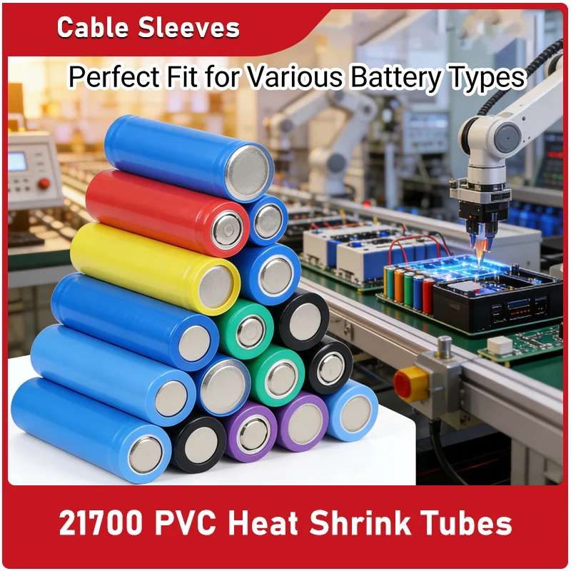 25-1000pcs 21700 PVC Heat Shrink Tube Pre-Cut LiPo Battery Wrap Sleeve Casing  for Safe Cell Insulation Protection Film Cover