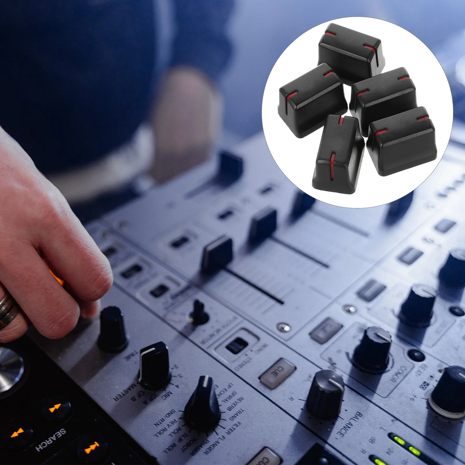

5Pcs Potentiometer Knobs Slider Caps Replacement Fader Caps Mixer Console Adjustable Audio Mixer Accessories Fader Knob