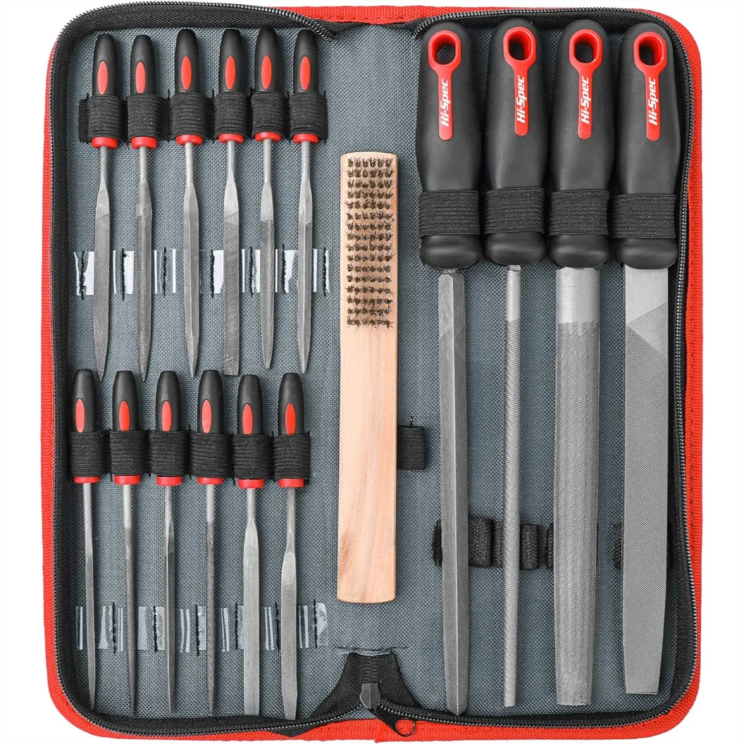 

17 Piece Metal Hand & Needle File Tool Kit Set with T12 Carbon Steel Files, Zipper Case & Brush