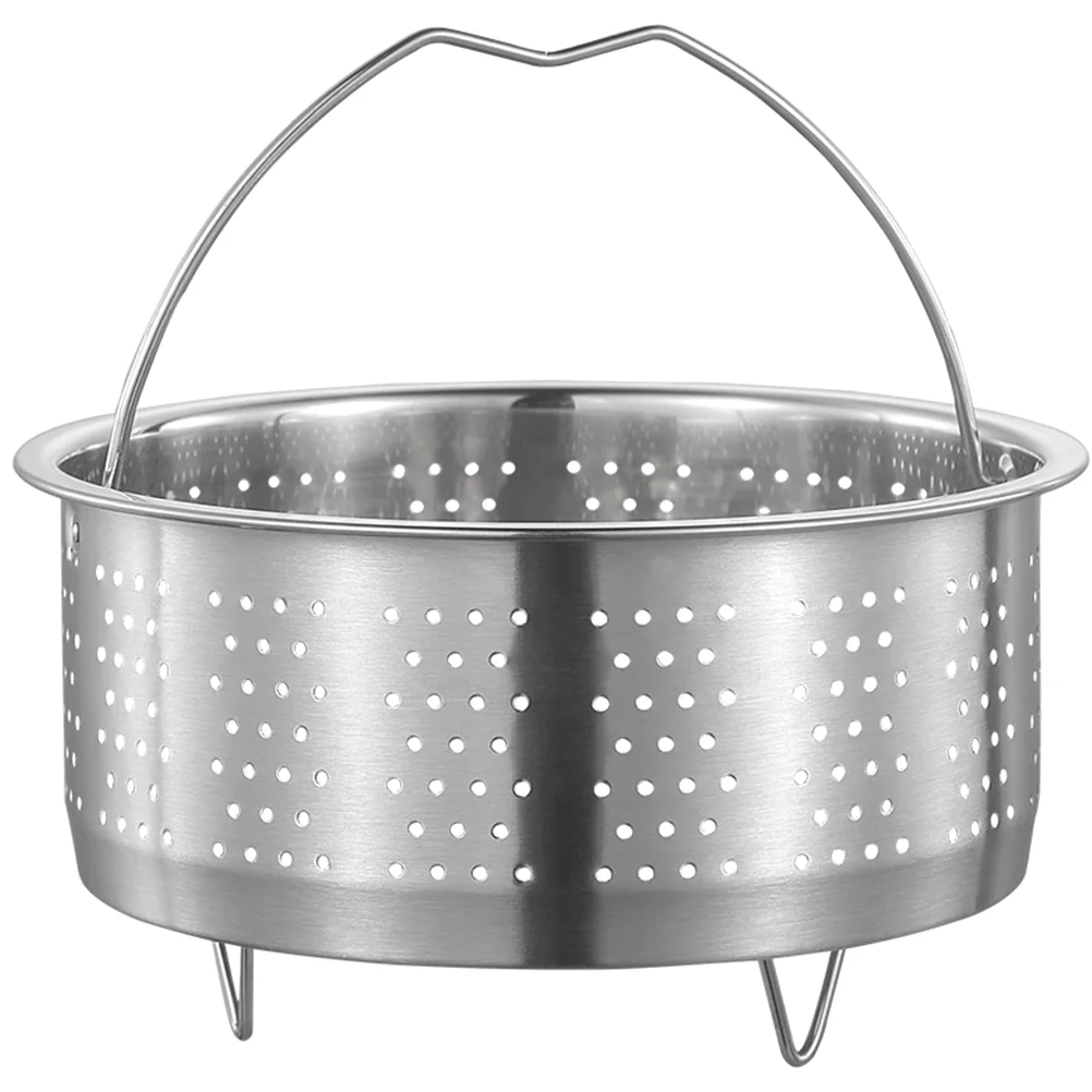 

Vegetables Stainless Steel Rice Steamer Kitchen Strainer Pot Compartment Food Basket Silver for Dim Sum Steaming Rack Drainable