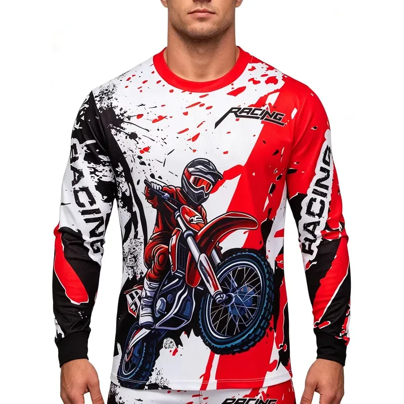 3D Printed Casual Long Sleeve MTB Downhill Mountain Bike Cycling Jersey Family Matching Quick Dry Off Road Bicycle Sports