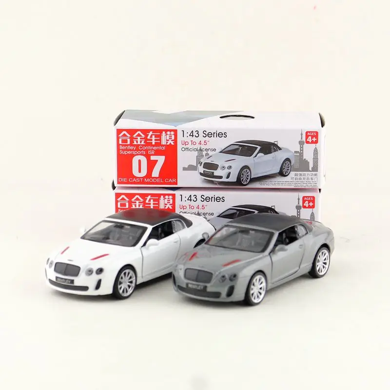 1/43 Bentley Continental ISR Diecast Miniature Metal Toy Model Supersports Pull Back Doors Openable Collection Match Box Boy