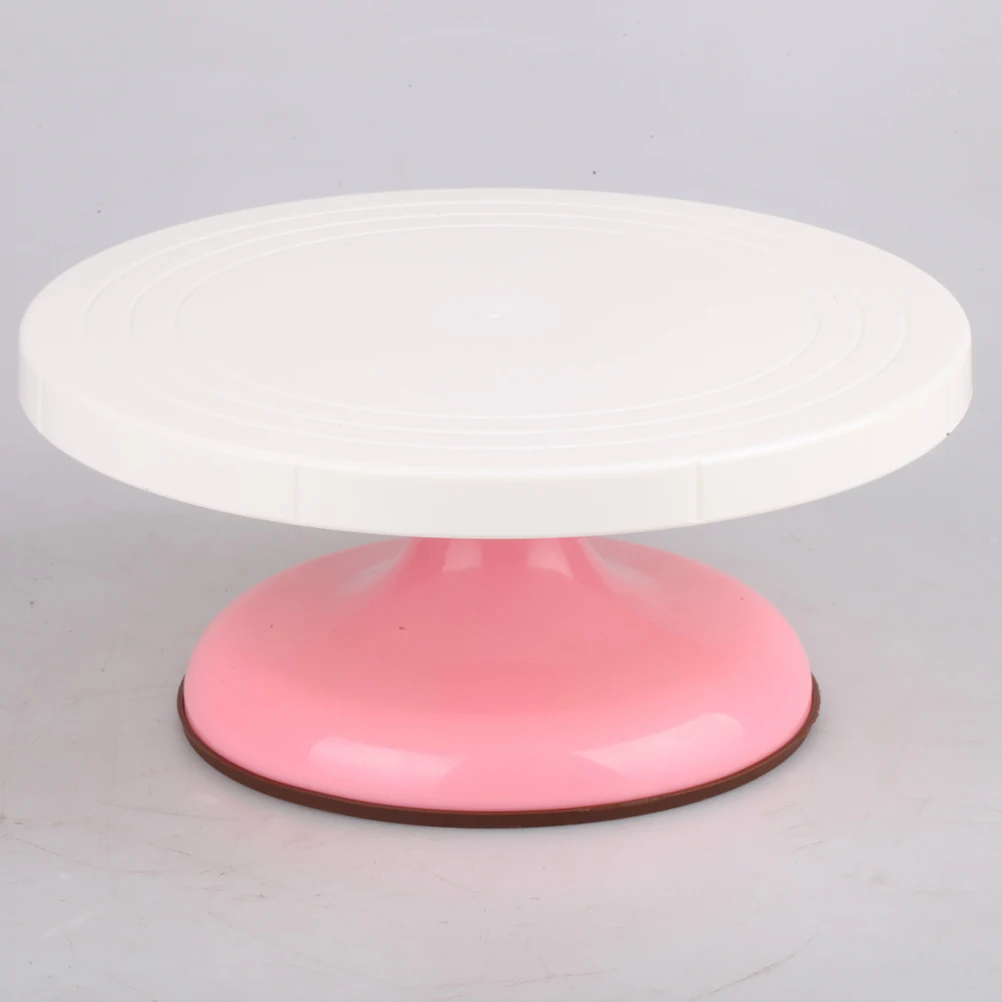 

Premium Cake Decorating Turntable 360 Rotating Smooth Round Shaped Baking Supplies For Home Bakery Restaurant Use Pink