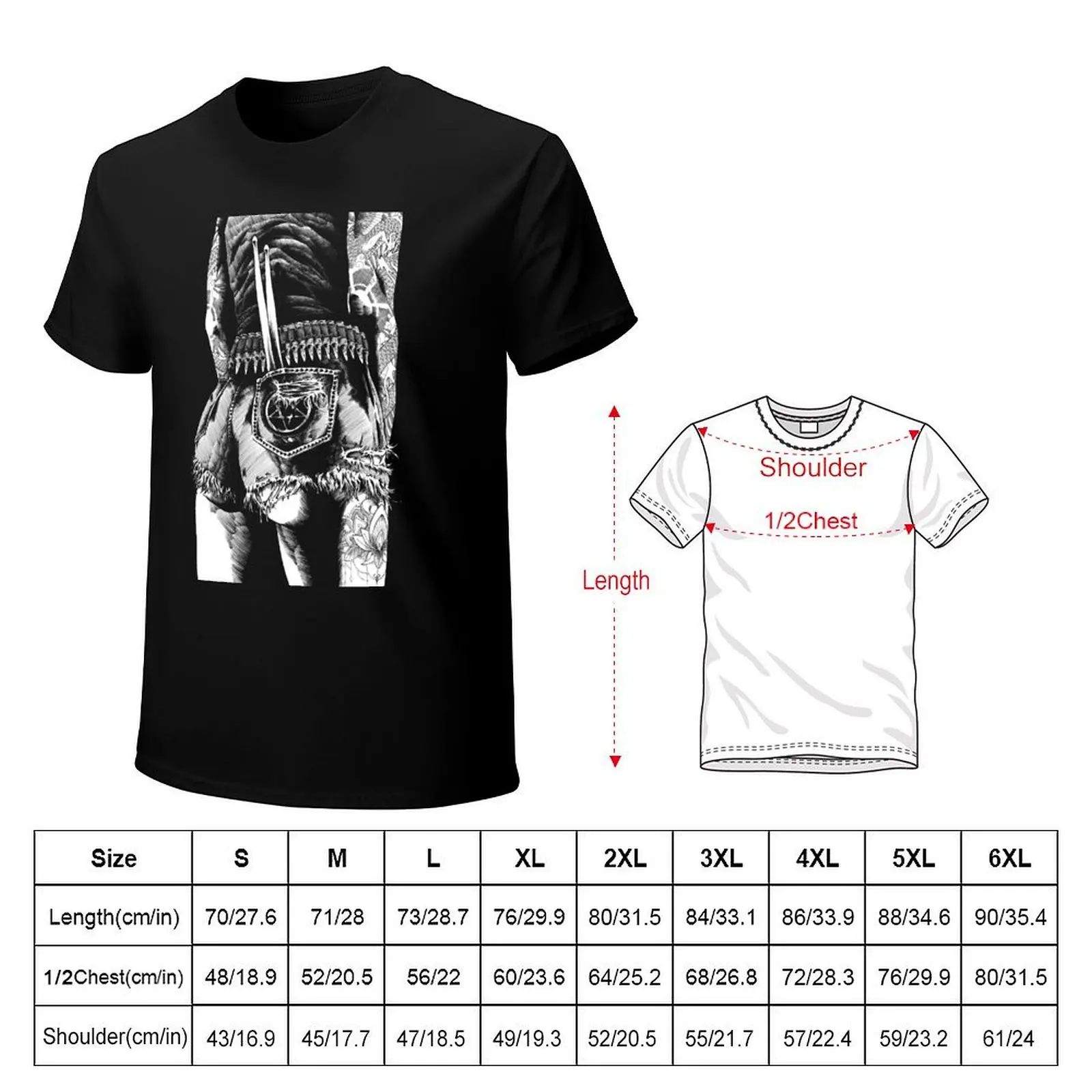 Drummer drums drumsticks tattoo 70s metal amp amplifier stack tube guitar heavy stoner rock T-Shirt Cool Dry Performance T-Shirt