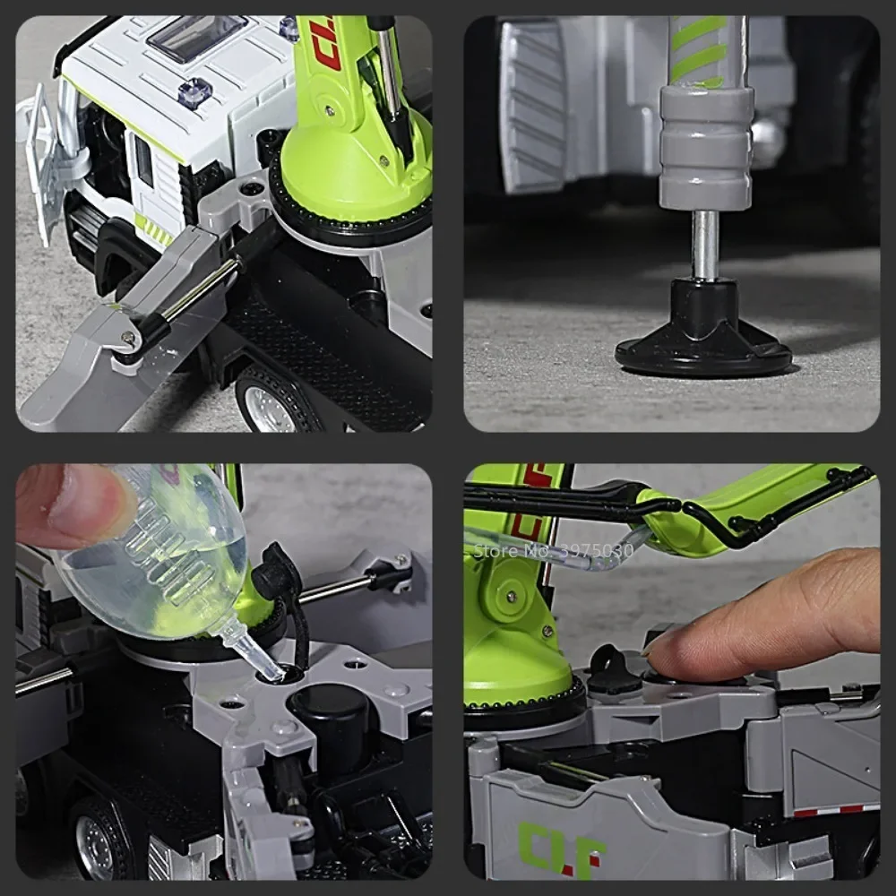 نموذج سبيكة Diecast مع الصوت والضوء باب السيارة يمكن فتح نماذج المركبات هدية عيد ميلاد مضخة الخرسانة ألعاب السيارات