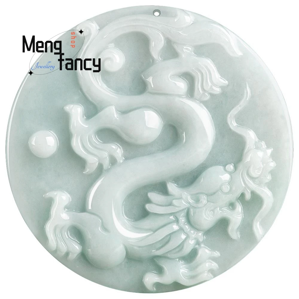 Natural Myanmar A-goods Jadeite Auspicious Pendant Dragon Glutinous Seed Jade Twelve Zodiac Exquisite High-grade Fashion Jewelry