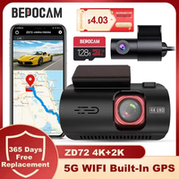 BEPOCAM ZD72 4K Dash Cam Built-In GPS 5G WiFi Car DVR Camera With Rear Cam For Vehicles 4K+2K Dual Channel 170FOV Auto Recorder