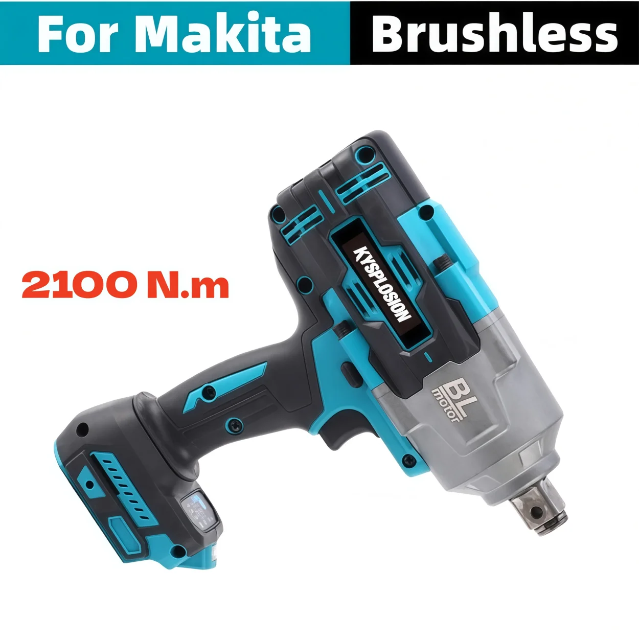 

For Makita 18V Battery ﻿Pin 2100N.m Brushless Electric Impact Wrench Torque Cordless Screwdriver Power Tool