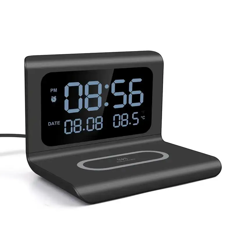 Desktop Electronic Clock Wireless Charger Multifunctional Charger with Clock Function Three-in-One Clock and Wireless Charger