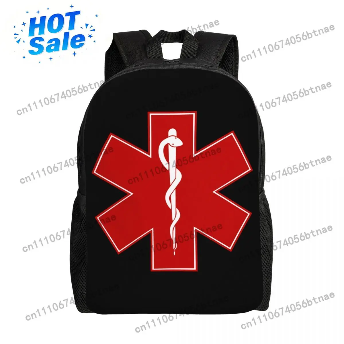 Emt Star Of Life Backpack for Men Women College School Students Bookbag Fits 15 Inch Laptop Emt Paramedic Medical Bags