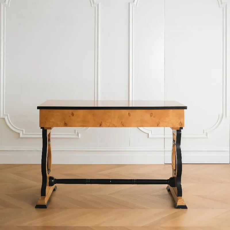 American retro bark solid wood desk, French antique wall porch table, bedroom dressing table, dressing table