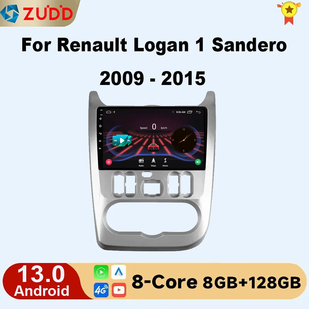 

Android 13 2 din Radio Car Multimedia autoradio For Renault Logan 1 Sandero 2009-2015 Dacia Duster Carplay 4G GPS 2din no dvd