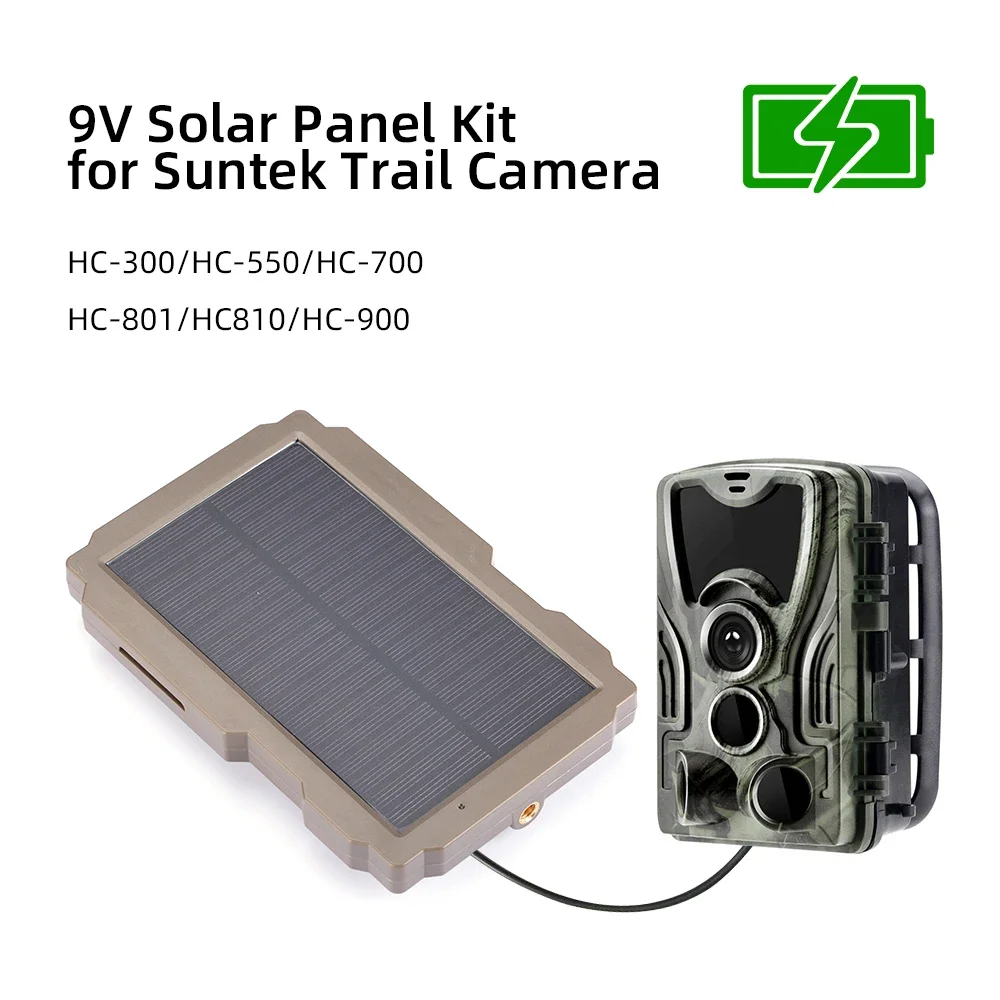 Outdoor Solar Panel  Solar Power Supply Charger Battery  for Suntek 6V and 9V  HC900 HC801 HC700 HC550 HC300 Trail Camera