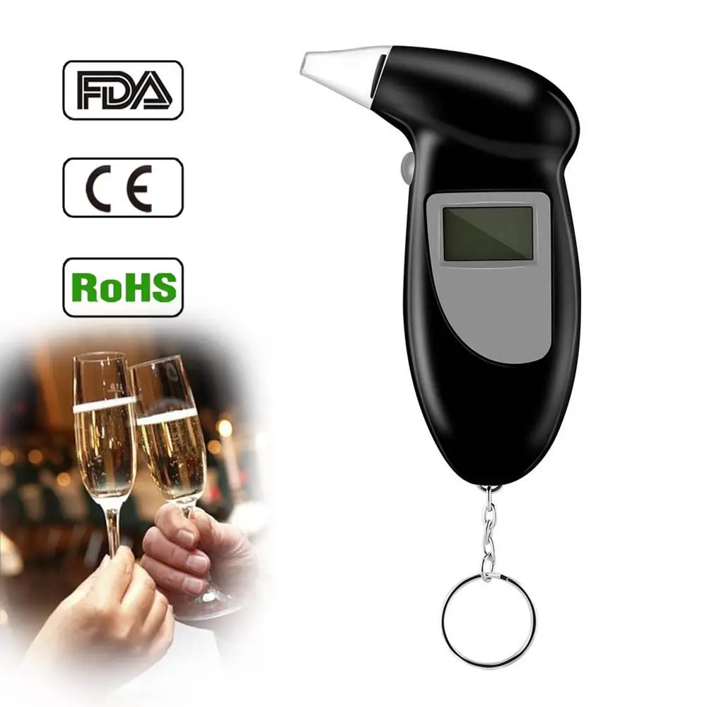 

Digital Alcohol Breath Tester Analyzer Detector Test Keychain Breathalizer Breathalyser Device LCD Detektor