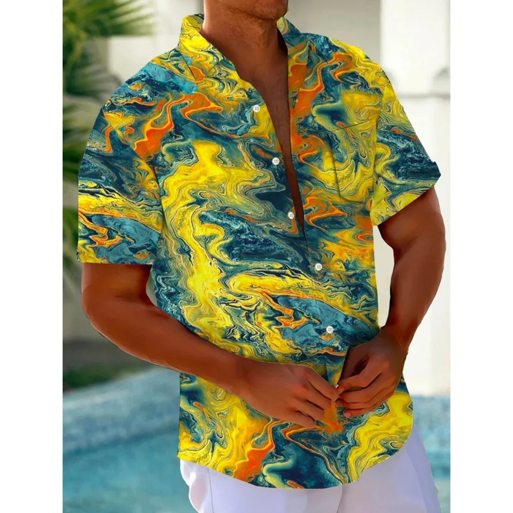 

Men's Casual Shirt Hawaiian Shirt Men Summer 3d Print Casual Short Sleeved Shirt For Men Clothing Breathable Shirts