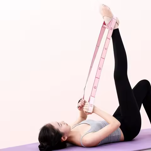 Portable Elastic Yoga Stretching Belt 10/12 Grid Adjustable Dance Stretch Band Digital Resistance Band Adult Unisex