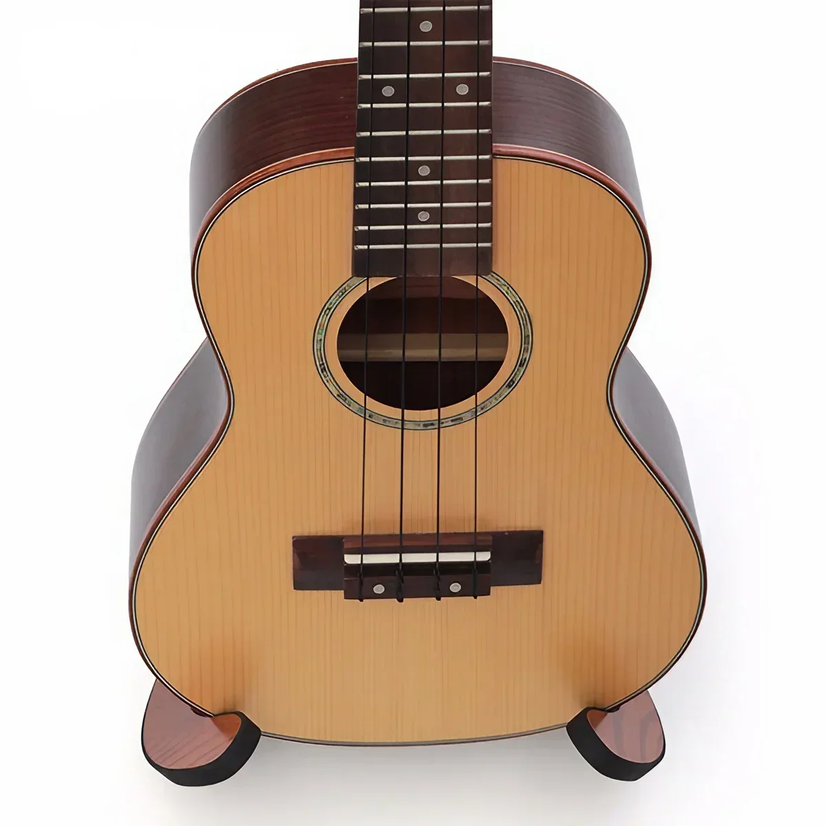 زوج واحد من حامل القيثارة الخشبي حامل جيتار قابل للتعديل لملحقات الآلات الموسيقية حامل من الخيزران المحمول