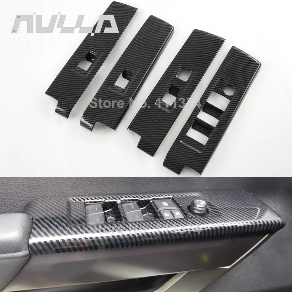 

For Toyota Sequoia 2023-2025 / Tundra 2022-2024 Interior Door Window Switch Panel Cover Trims Carbon Chrome Accessories