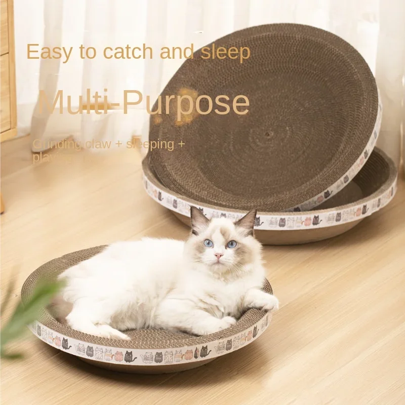 1pc Corrugated Paper Cat Scratcher and Toy Set - Durable and Fun Cat Scratching Pad for Happy and Healthy Felines​