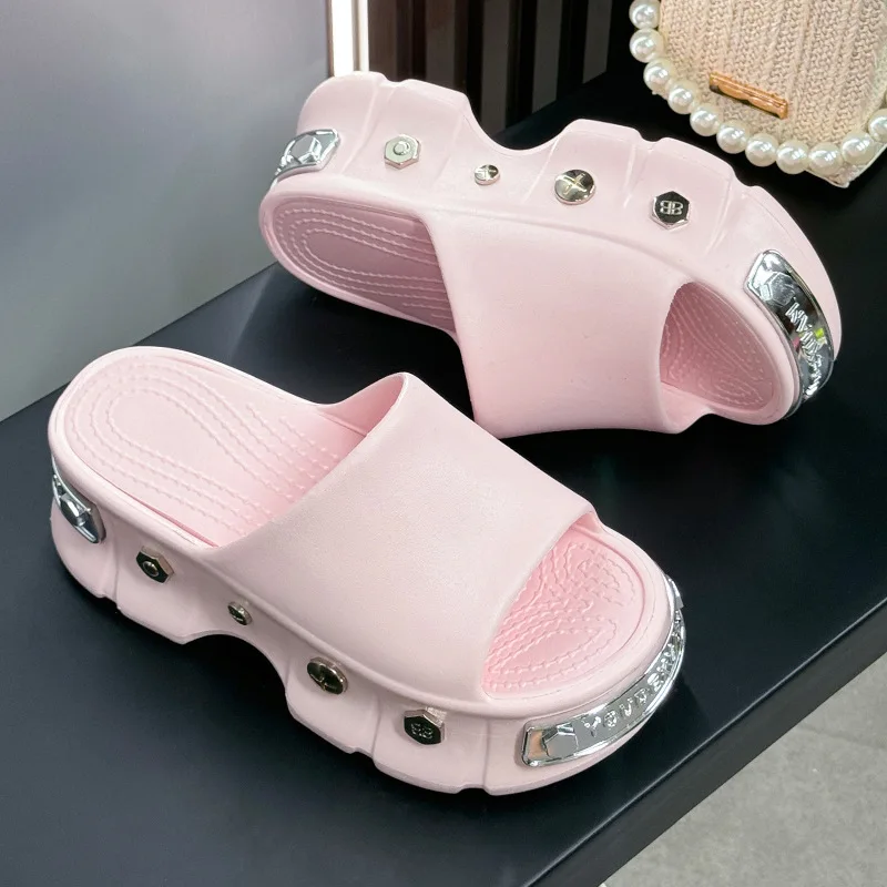 

Summer Thick-soled Women's Slippers EVA Punk Metal Rivets Women's Sandals Fashionable Platform Woman's Shoes Sandalias De Mujer