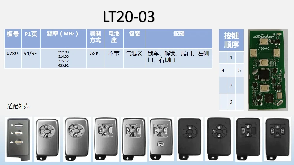 Lonsdor LT20 8A+4D Smart Key LT20-01 LT20-02 LT20-03 LT20-04 LT20-05 LT20-06 LT20-07 LT20-08 LT20-10 Unterstützt K518 K518ISE KH100+ – Detail 3
