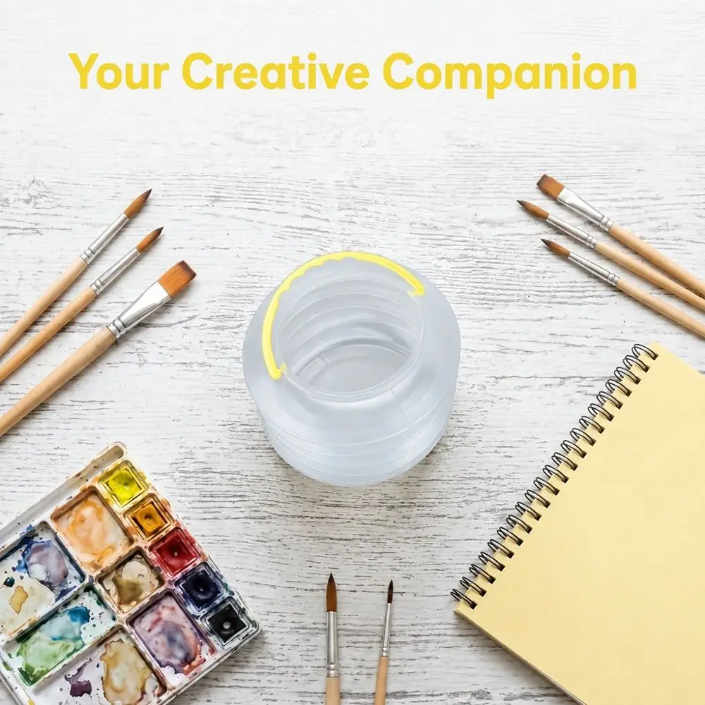 Collapsible Collapsible Brush Washer Thickened Plastic Dual Available Art Cleaning Container Transparent Visible