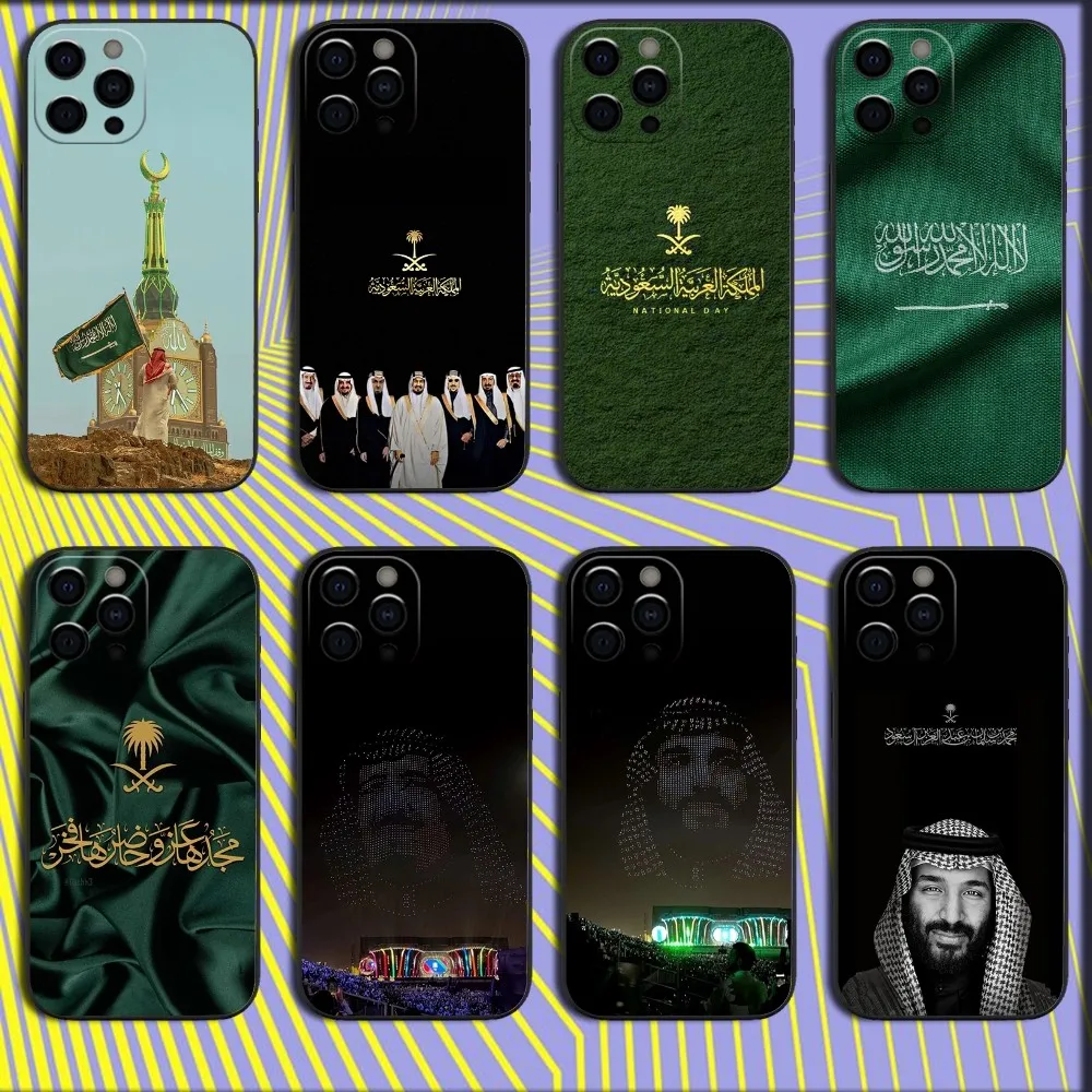 

Kingdom Of Saudi Arabia Flag Phone Case For iPhone 16,15,14,13,12,11,Pro,X,XS,Max,XR,Plus,Mini Soft Black Cover