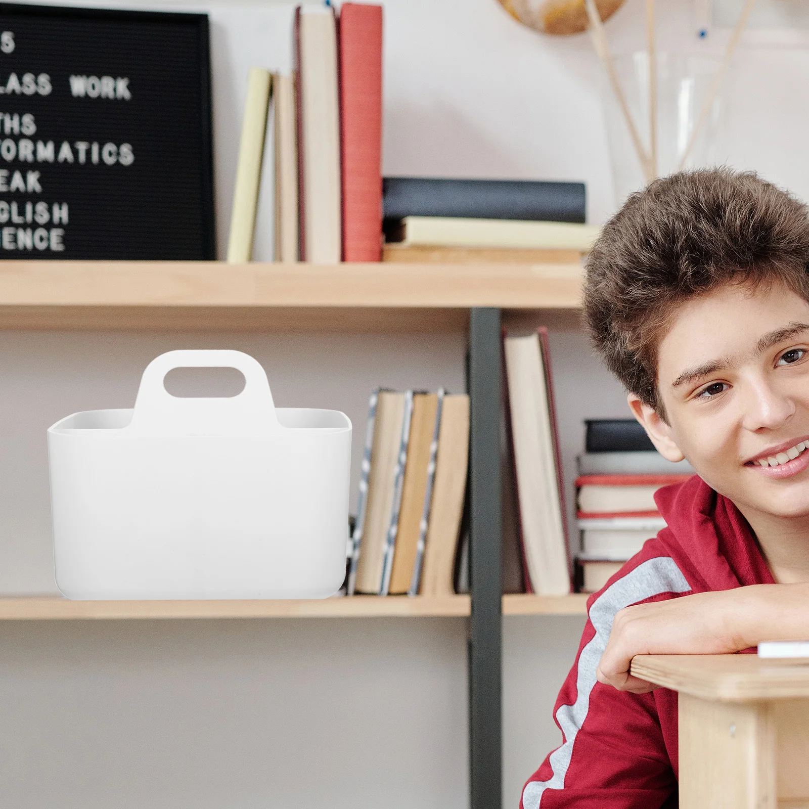 

Ящик для хранения инструментов с 4 отделениями, ручной органайзер для настольного общежития, художественные принадлежности, держатель для ручек, контейнер для канцелярских принадлежностей, портативное хранилище